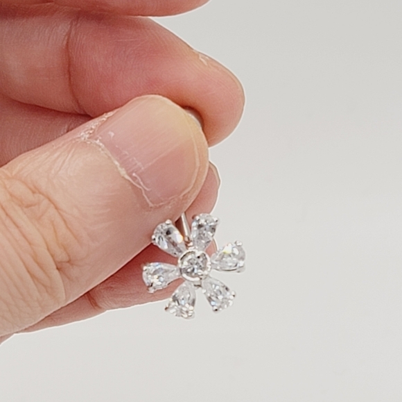 New Sterling Silver CZ Belly Button Navel Ring - Picture 2 of 4